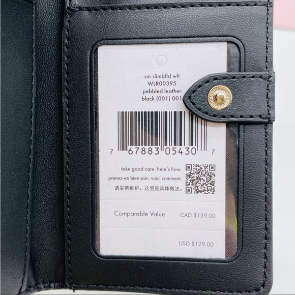 Kate Spade Leila Small Slim Bifold Wallet Black - Picture 8 of 8
